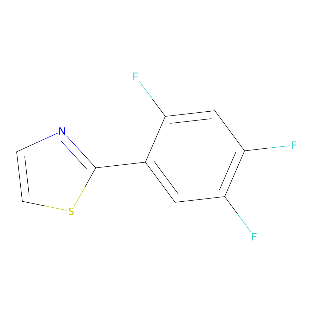 2-(2,4,5-Trifluorophenyl)-1,3-thiazole molecular structure, CAS 2749897-27-4