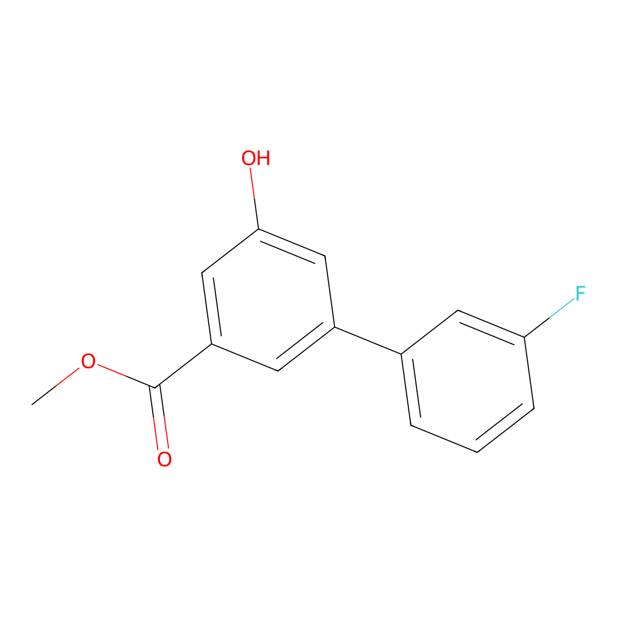 Methyl 3'-fluoro-5-hydroxy-[1,1'-biphenyl]-3-carboxylate molecular structure, CAS 2749908-98-1