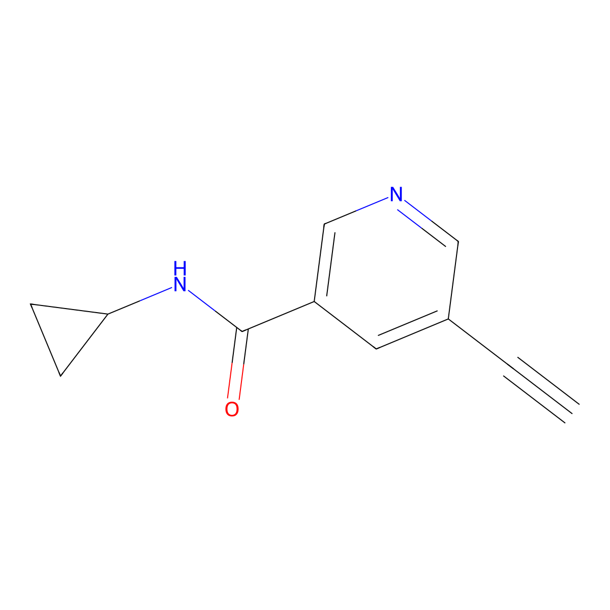 N-Cyclopropyl-5-ethynylnicotinamide molecular structure, CAS 2749910-11-8