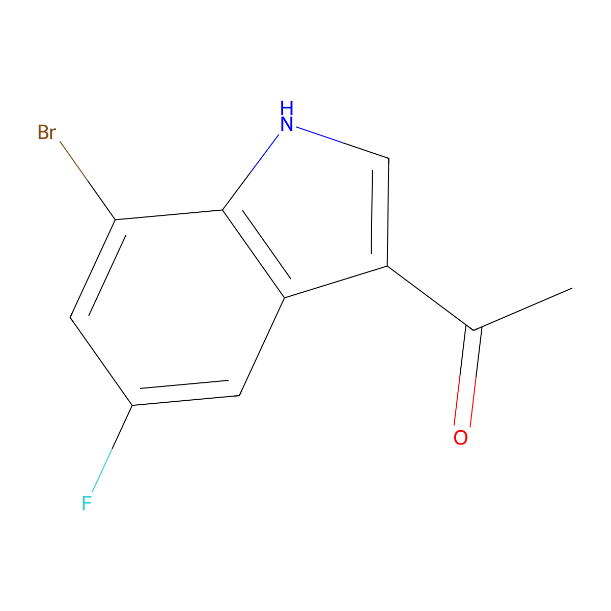 1-(7-Bromo-5-fluoro-1H-indol-3-yl)ethan-1-one molecular structure, CAS 2749919-61-5