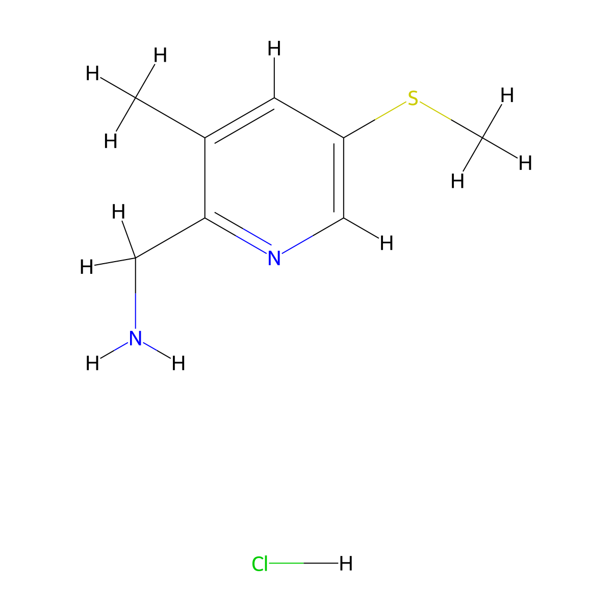 (3-Methyl-5-(methylthio)pyridin-2-yl)methanamine hydrochloride molecular structure, CAS 2749920-08-7