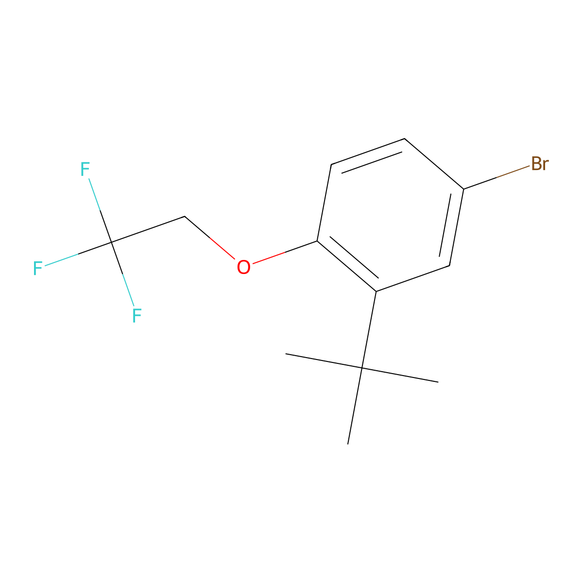 4-Bromo-2-(tert-butyl)-1-(2,2,2-trifluoroethoxy)benzene molecular structure, CAS 2749927-48-6