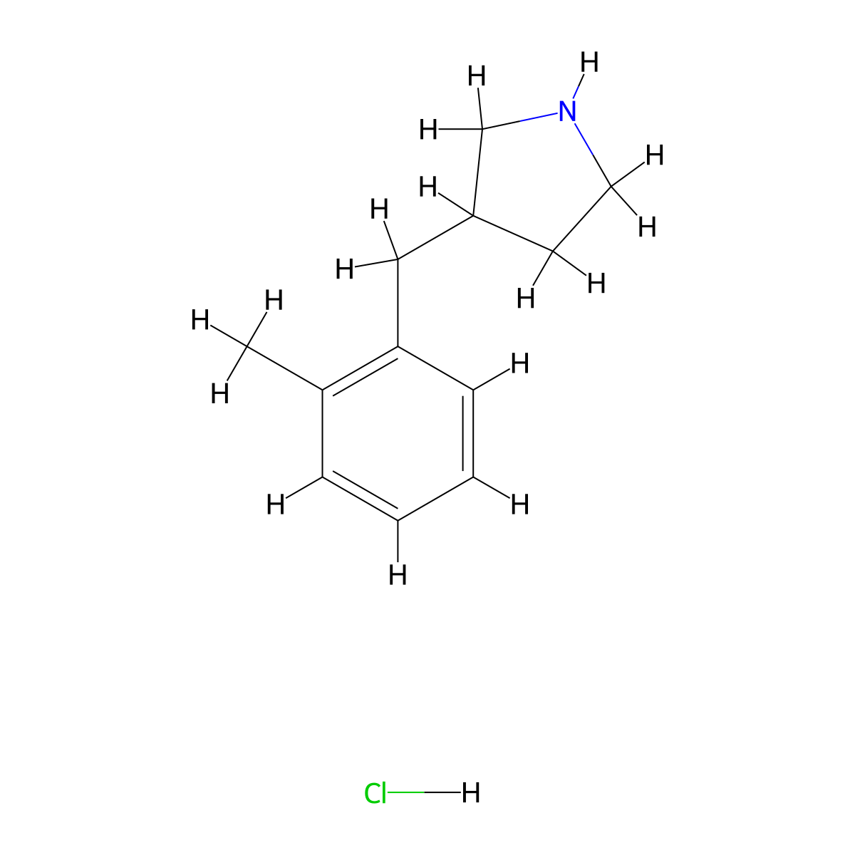 3-(2-Methylbenzyl)pyrrolidine hydrochloride molecular structure, CAS 2749931-99-3