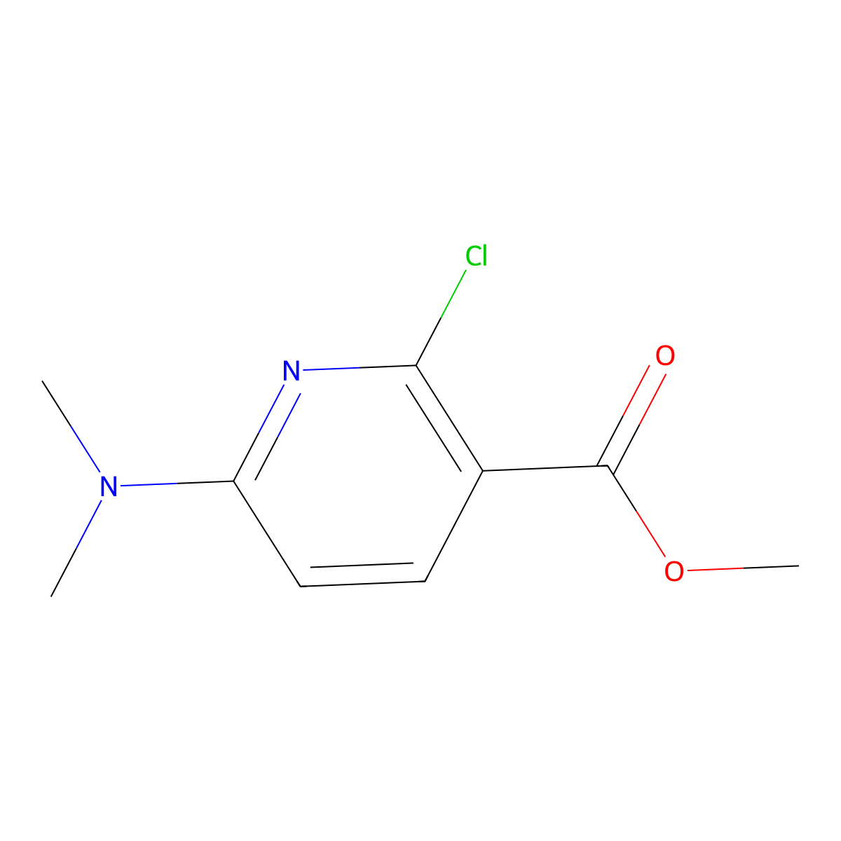 Methyl 2-chloro-6-(dimethylamino)nicotinate molecular structure, CAS 2749939-72-6