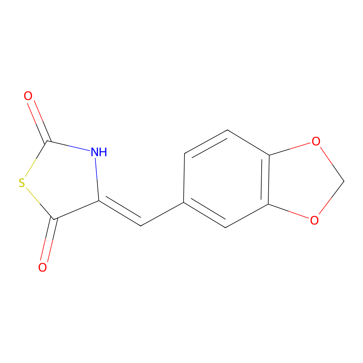 4-(Benzo[d][1,3]dioxol-5-ylmethylene)thiazolidine-2,5-dione molecular structure, CAS 2749973-75-7