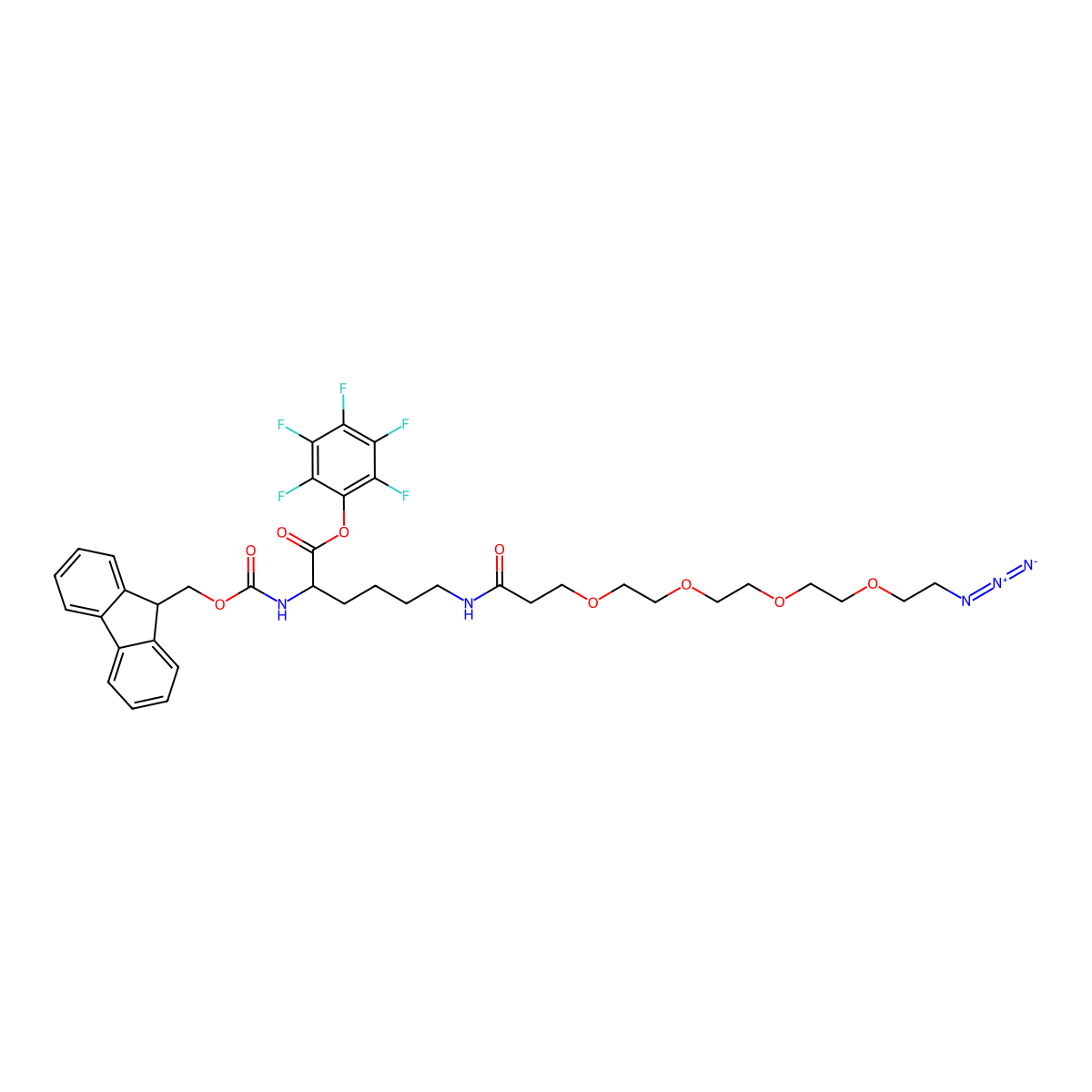 N-Fmoc-N'-(azido-PEG4)-L-Lysine-PFP ester molecular structure, CAS 2749985-69-9