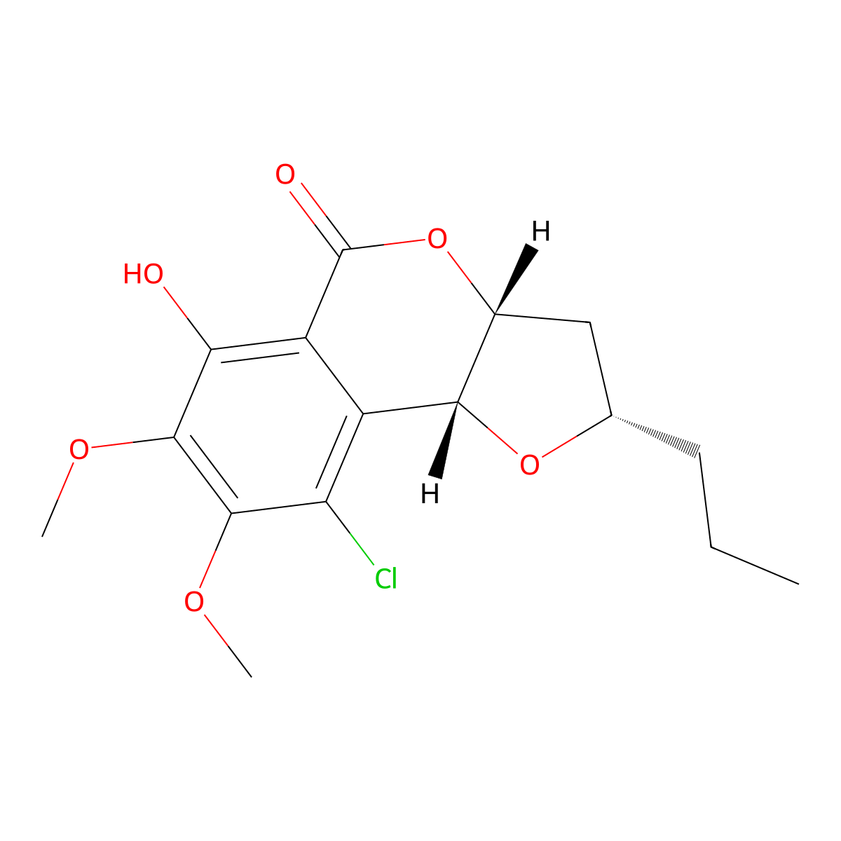 (2S,3aR,9bR)-9-Chloro-2,3,3a,9b-tetrahydro-6-hydroxy-7,8-dimethoxy-2-propyl-5H-furo[3,2-c][2]benzopyran-5-one molecular structure, CAS 2750032-89-2