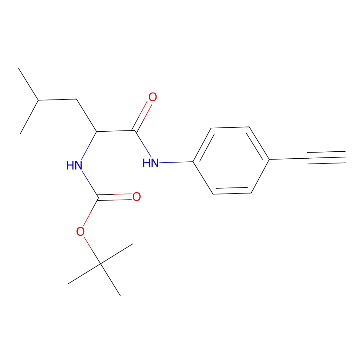 tert-butyl N-[(1S)-1-[(4-ethynylphenyl)carbamoyl]-3-methylbutyl]carbamate molecular structure, CAS 2750145-01-6