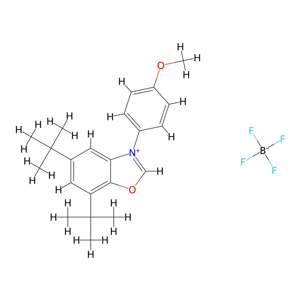 5,7-Di-tert-butyl-3-(4-methoxyphenyl)benzo[d]oxazol-3-ium tetrafluoroborate molecular structure, CAS 2750161-86-3