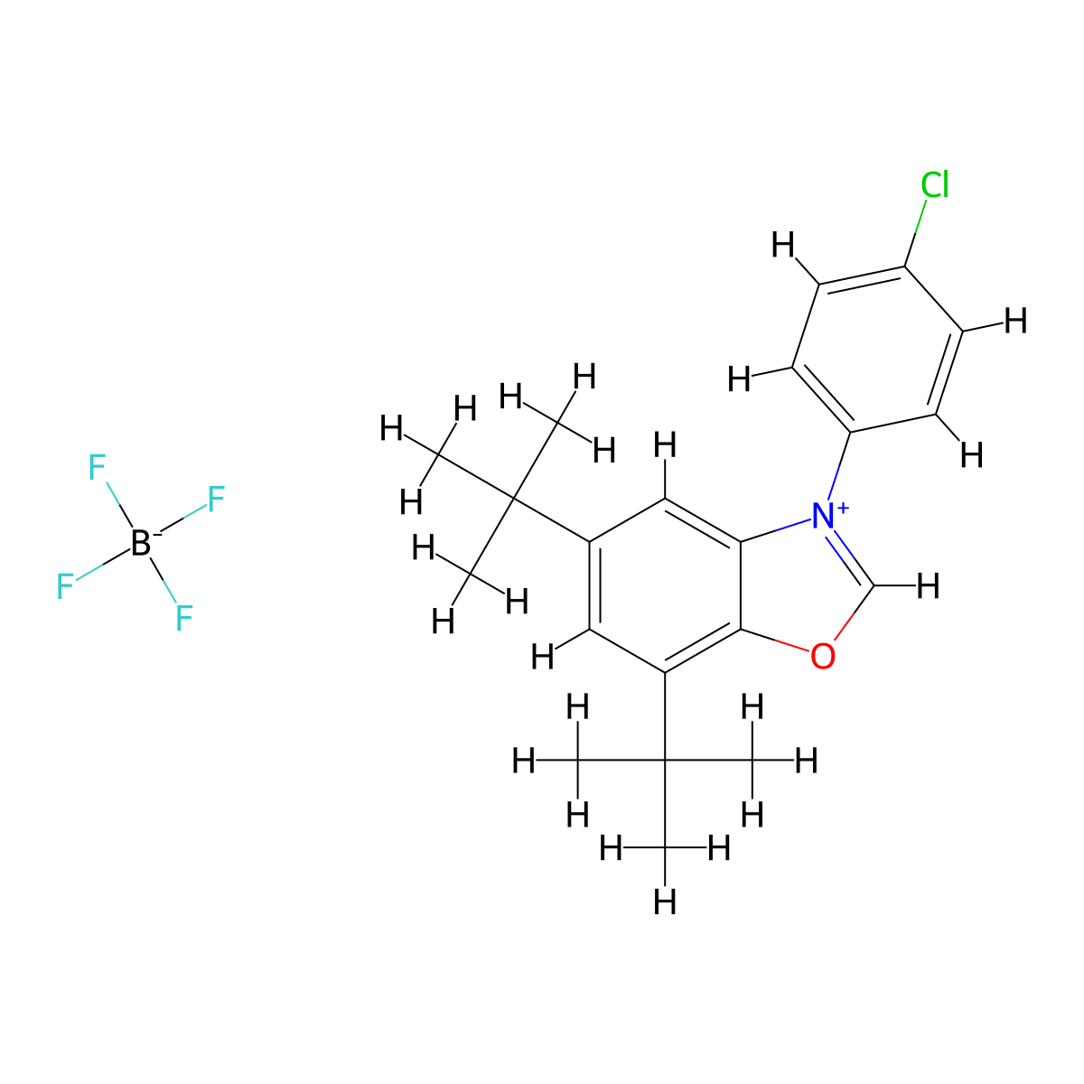5,7-Di-tert-butyl-3-(4-chlorophenyl)benzo[d]oxazol-3-ium tetrafluoroborate molecular structure, CAS 2750161-88-5