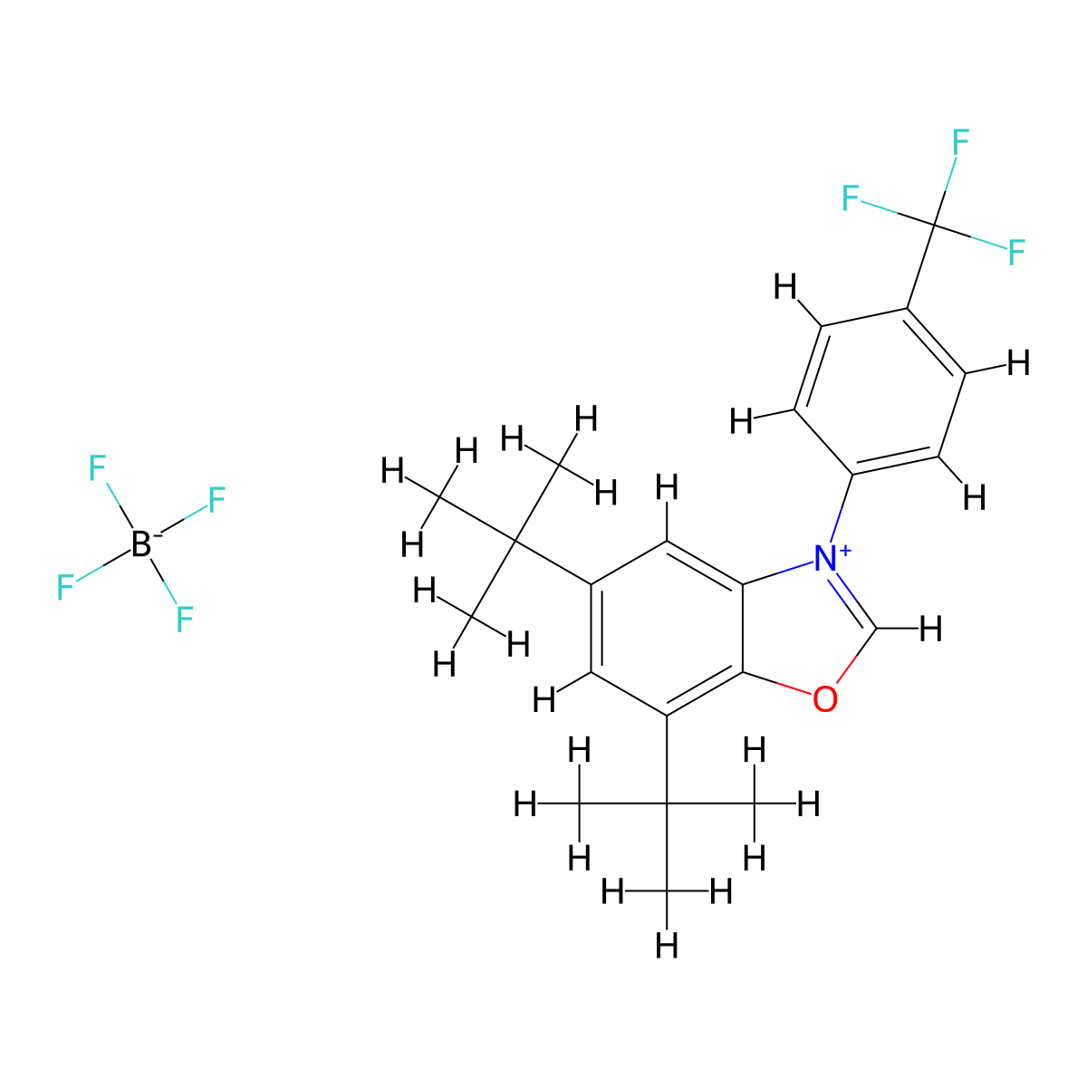 5,7-Di-tert-butyl-3-[4-(trifluoromethyl)phenyl]-1,3lambda5-benzoxazol-3-ylium; tetrafluoroboranuide molecular structure, CAS 2750161-92-1