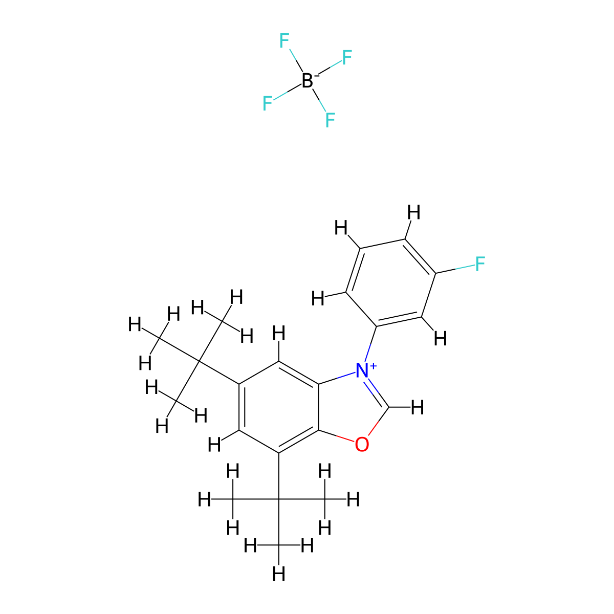 5,7-Di-tert-butyl-3-(3-fluorophenyl)benzo[d]oxazol-3-ium tetrafluoroborate molecular structure, CAS 2750161-96-5