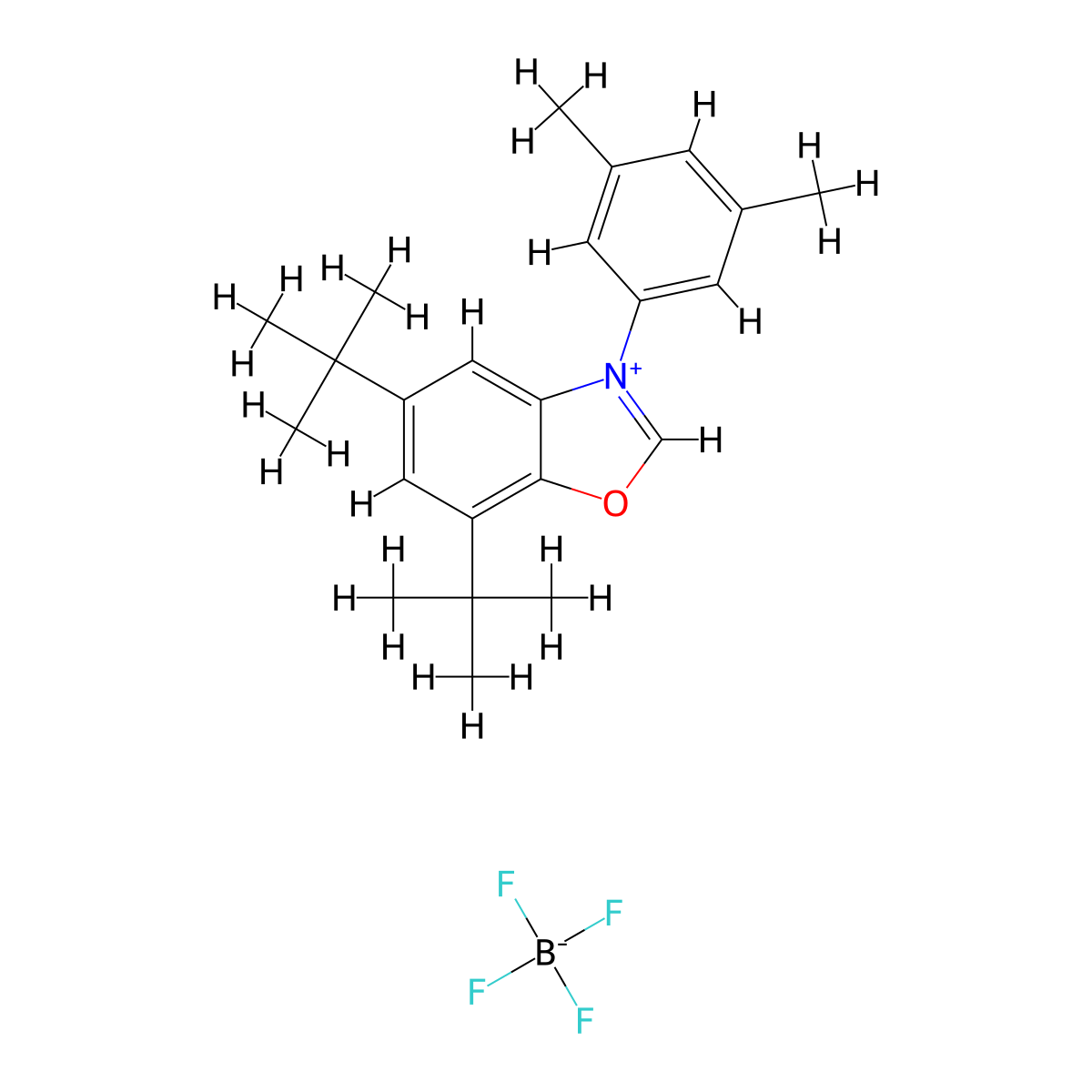 5,7-Di-tert-butyl-3-(3,5-dimethylphenyl)benzo[d]oxazol-3-ium tetrafluoroborate molecular structure, CAS 2750161-98-7