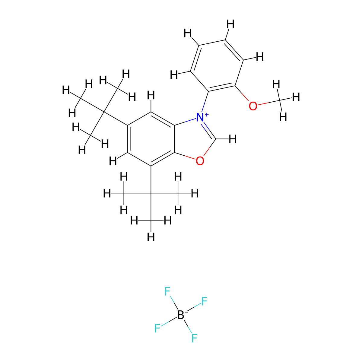 5,7-DI-Tert-butyl-3-(2-methoxyphenyl)benzo[D]oxazol-3-ium tetrafluoroborate molecular structure, CAS 2750162-00-4