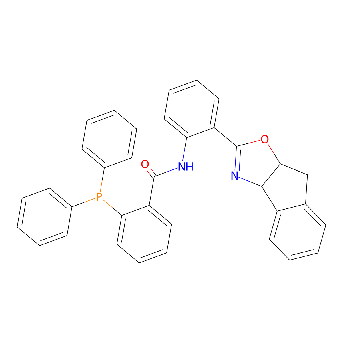 N-[2-[(3aR,8aS)-3a,8a-Dihydro-8H-indeno[1,2-d]oxazol-2-yl]phenyl]-2-(diphenylphosphino)benzamide molecular structure, CAS 2750202-75-4