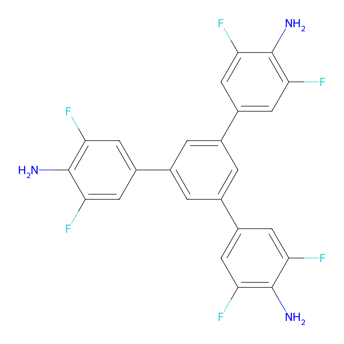 5'-(4-Amino-3,5-difluorophenyl)-3,3'',5,5''-tetrafluoro-[1,1':3',1''-terphenyl]-4,4''-diamine molecular structure, CAS 2750241-87-1