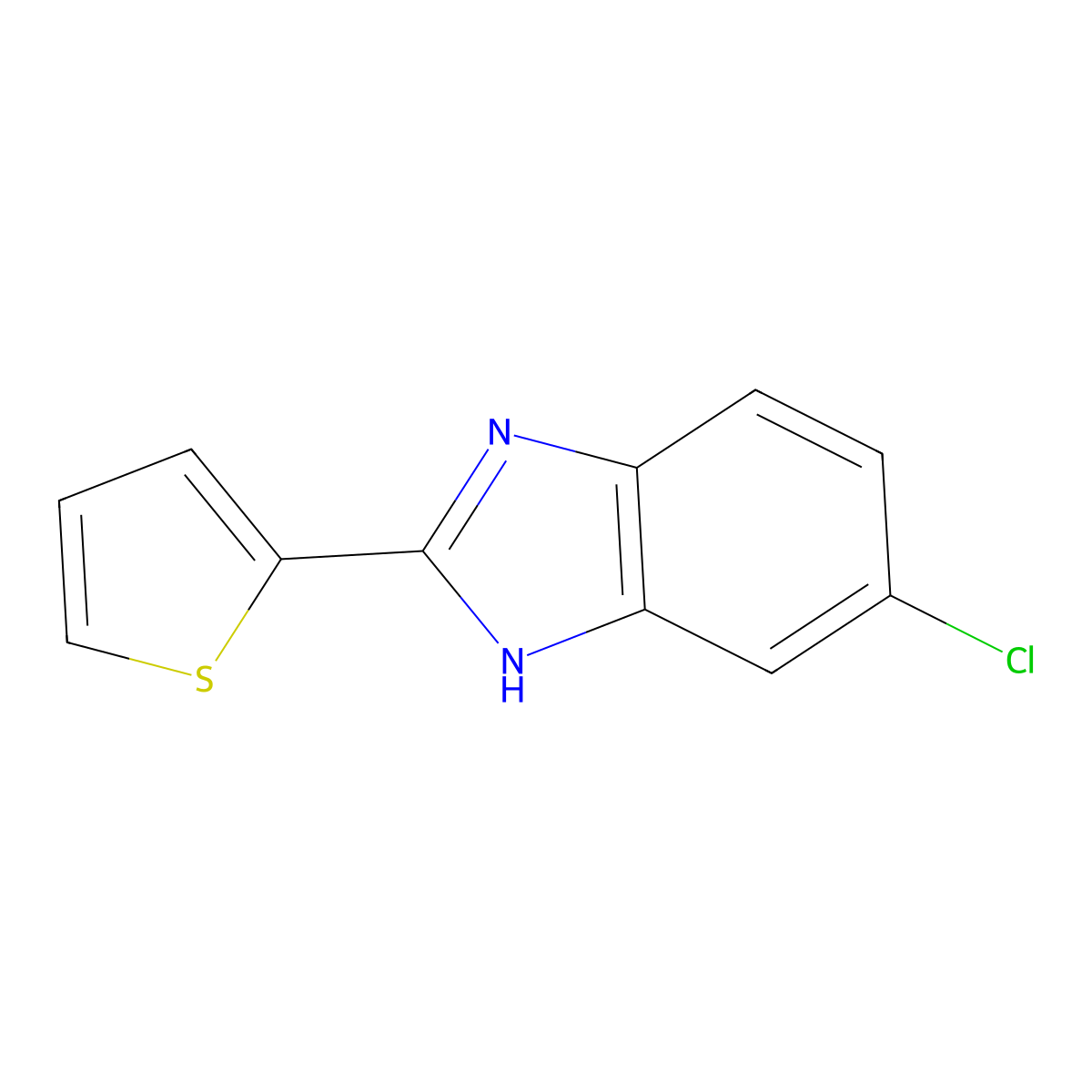 5-chloro-2-(thiophen-2-yl)-1H-benzimidazole molecular structure, CAS 27503-77-1