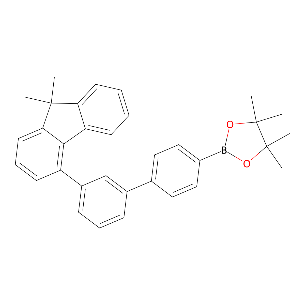 2-[3'-(9,9-Dimethyl-9H-fluoren-4-yl)[1,1'-biphenyl]-4-yl]-4,4,5,5-tetramethyl-1,3,2-dioxaborolane molecular structure, CAS 2750379-83-8