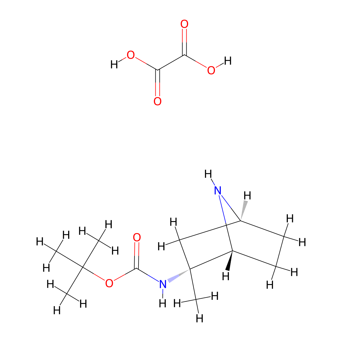 tert-Butyl ((1R,2R,4S)-2-methyl-7-azabicyclo[2.2.1]heptan-2-yl)carbamate oxalate molecular structure, CAS 2750400-53-2