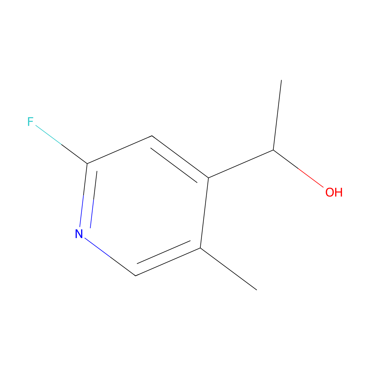 1-(2-Fluoro-5-methylpyridin-4-yl)ethanol molecular structure, CAS 2750509-65-8
