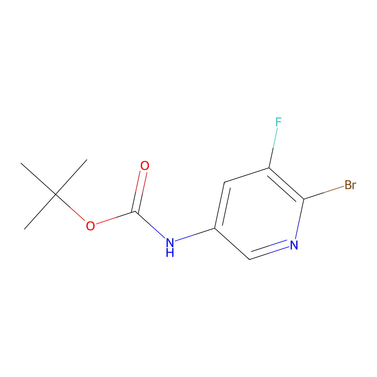 tert-Butyl (6-bromo-5-fluoropyridin-3-yl)carbamate molecular structure, CAS 2750510-49-5