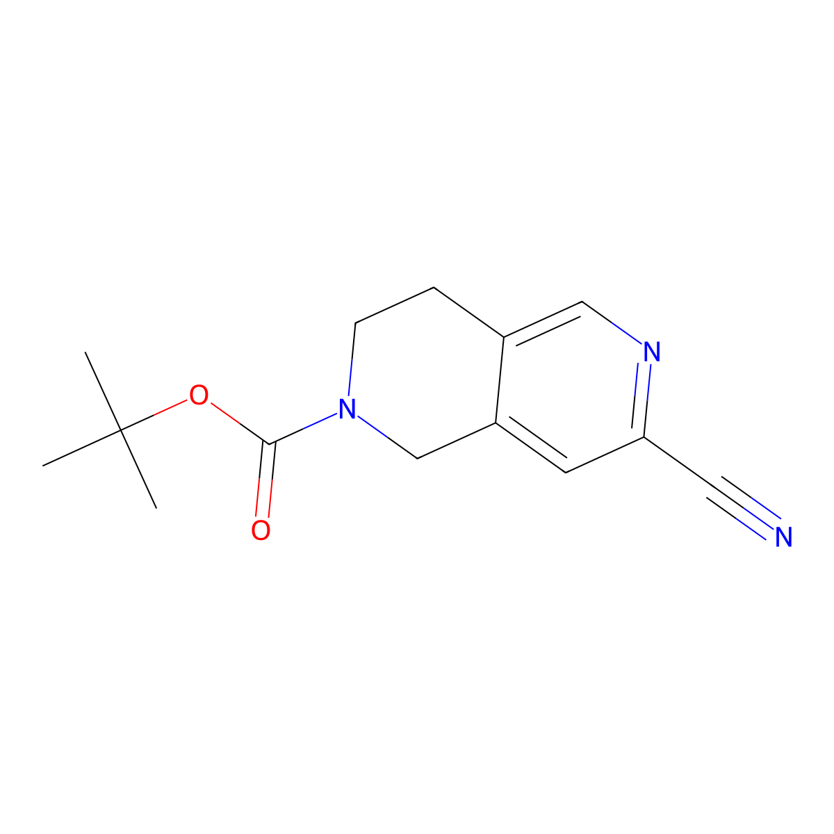 Tert-butyl 7-cyano-3,4-dihydro-1H-2,6-naphthyridine-2-carboxylate molecular structure, CAS 2750527-52-5