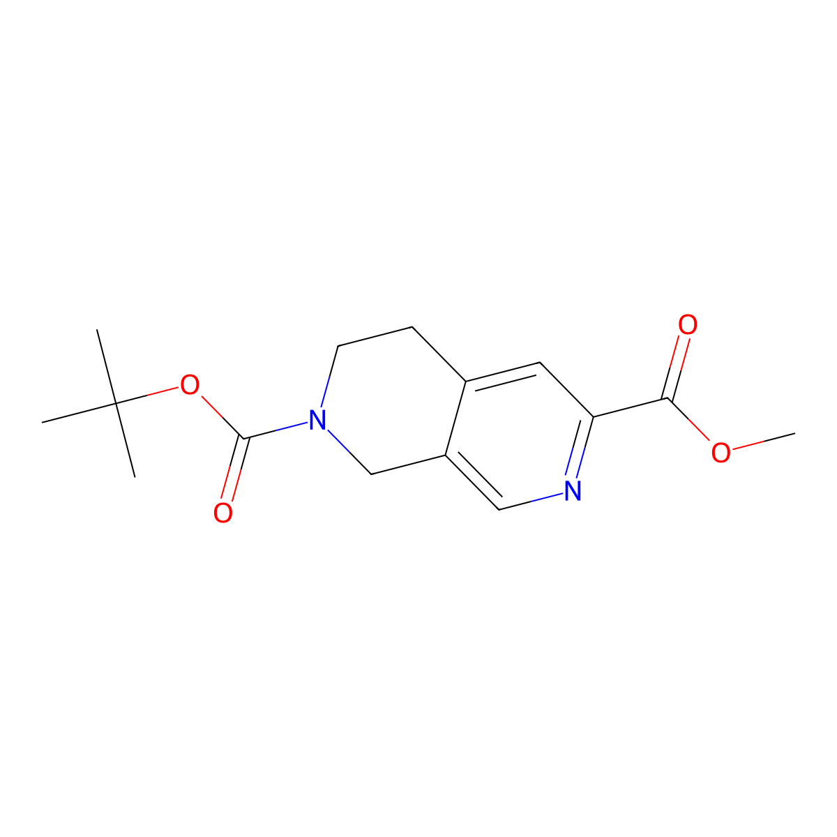 O2-tert-butyl O6-methyl 3,4-dihydro-1H-2,7-naphthyridine-2,6-dicarboxylate molecular structure, CAS 2750527-67-2