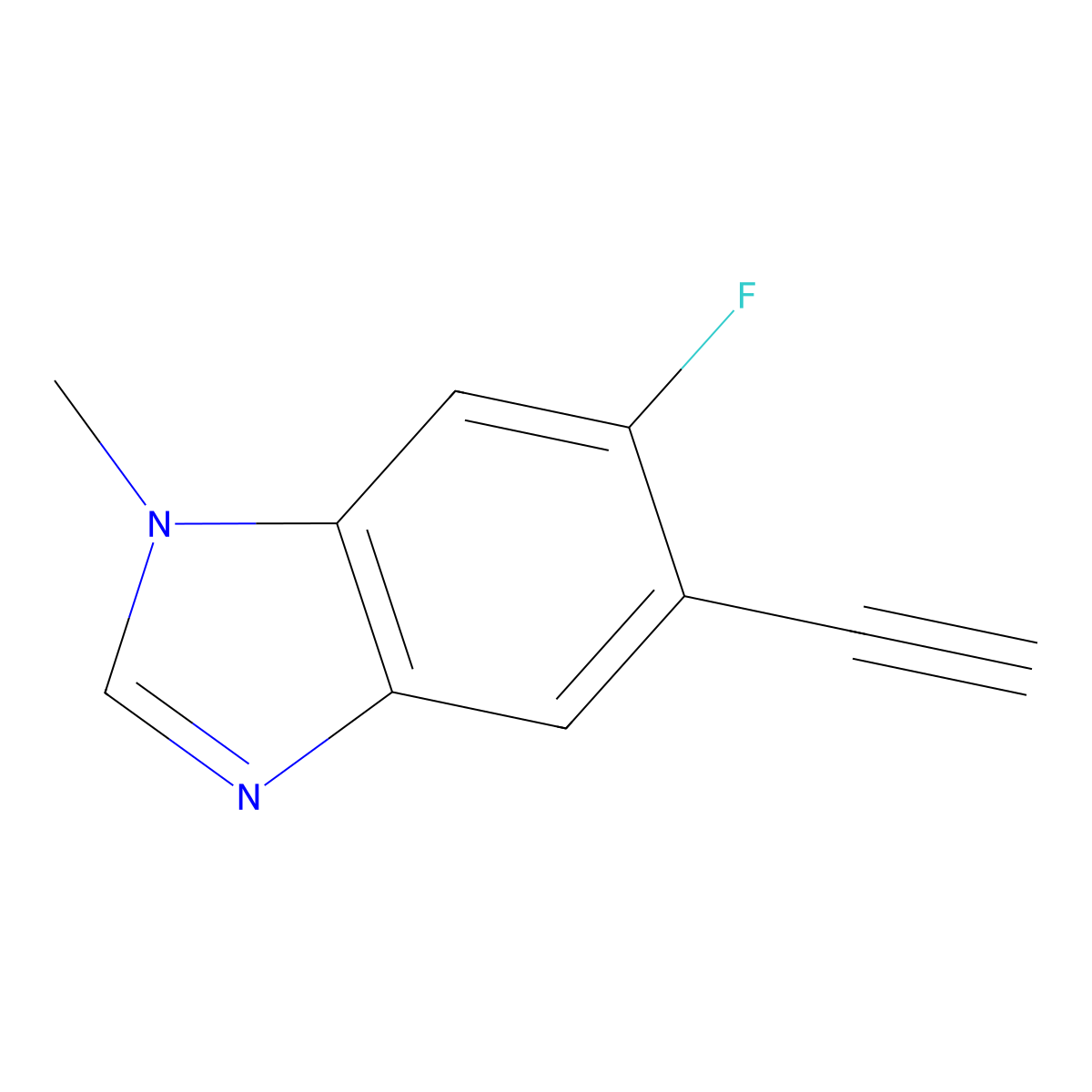 5-ethynyl-6-fluoro-1-methyl-1H-1,3-benzodiazole molecular structure, CAS 2750562-42-4