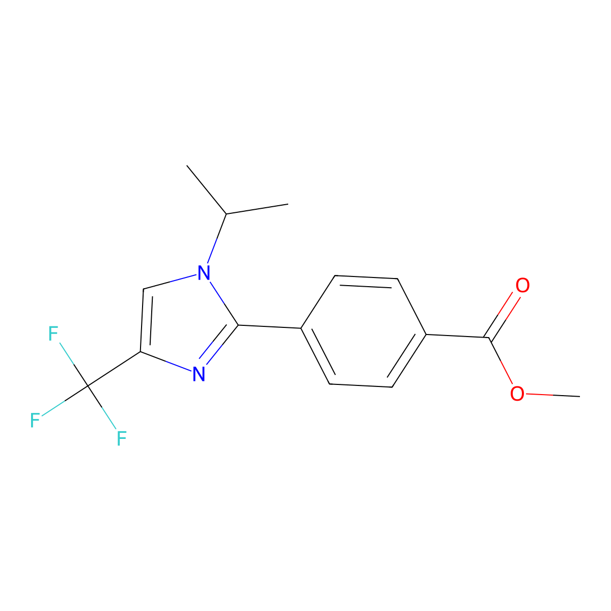 Methyl 4-(1-isopropyl-4-(trifluoromethyl)-1H-imidazol-2-YL)benzoate molecular structure, CAS 2750602-57-2