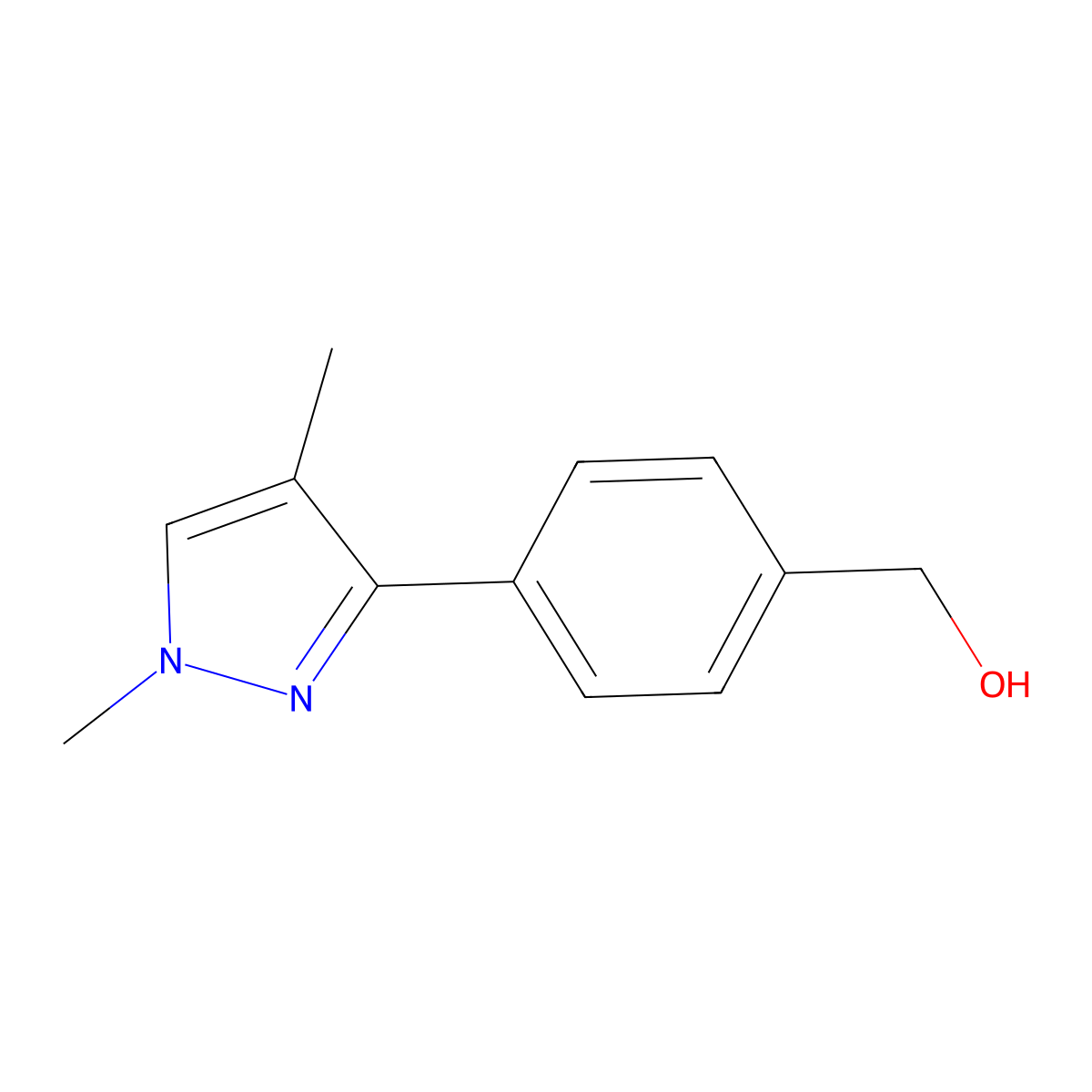 (4-(1,4-dimethyl-1H-pyrazol-3-yl)phenyl)methanol molecular structure, CAS 2750602-88-9