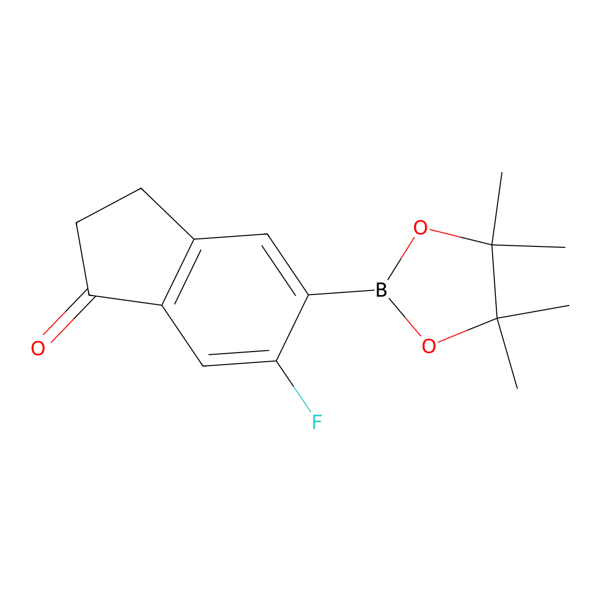 6-Fluoro-5-(4,4,5,5-tetramethyl-1,3,2-dioxaborolan-2-YL)-2,3-dihydro-1H-inden-1-one molecular structure, CAS 2750603-67-7