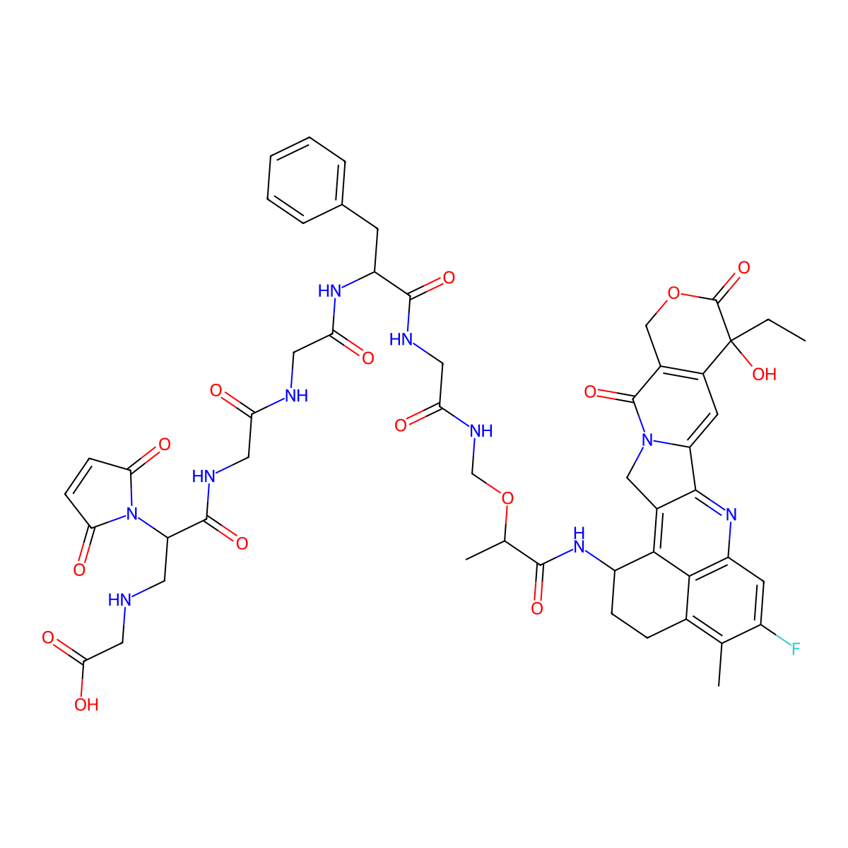 Gly-Mal-GGFG-Deruxtecan 2-hydroxypropanamide molecular structure, CAS 2750623-07-3