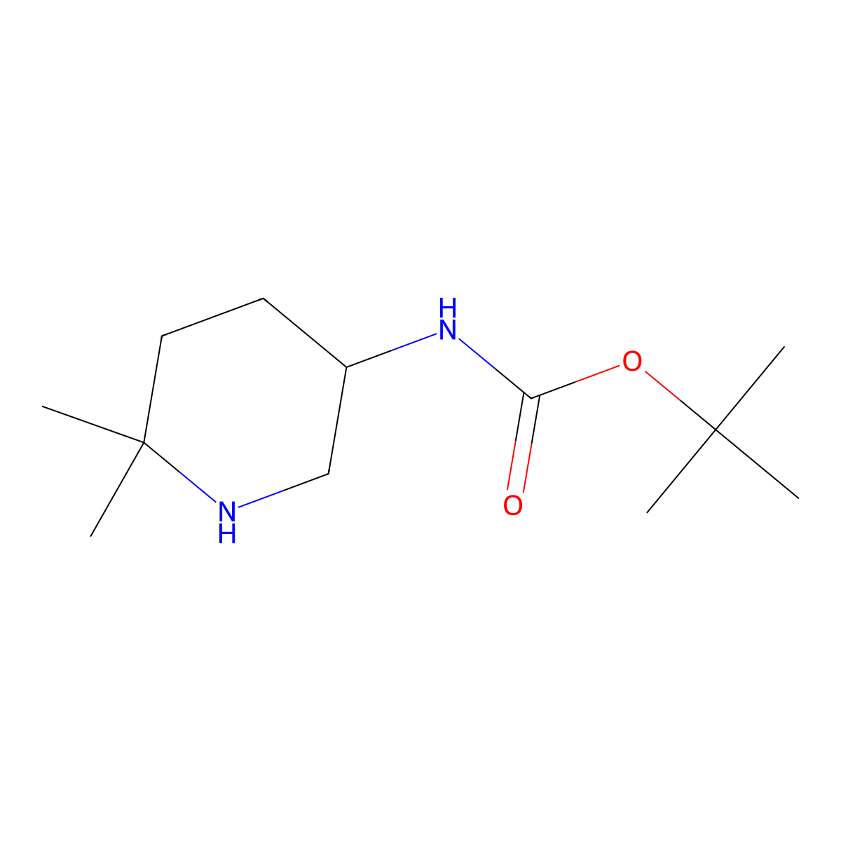 tert-butyl N-[(3S)-6,6-dimethyl-3-piperidyl]carbamate molecular structure, CAS 2750639-95-1