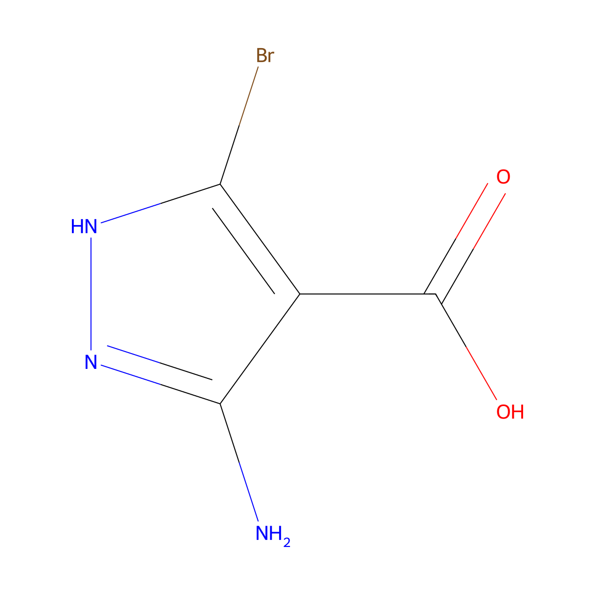 3-Amino-5-bromo-1H-pyrazole-4-carboxylic acid molecular structure, CAS 2750646-64-9