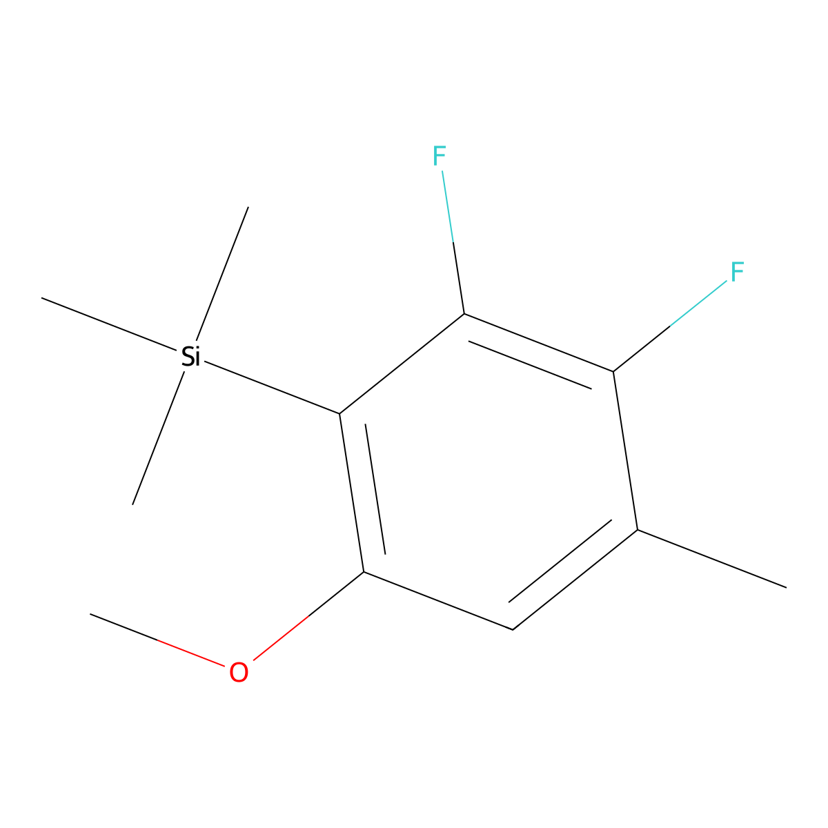 2,3-Difluoro-5-methoxy-1-methyl-4-(trimethylsilyl)benzene molecular structure, CAS 2750646-98-9