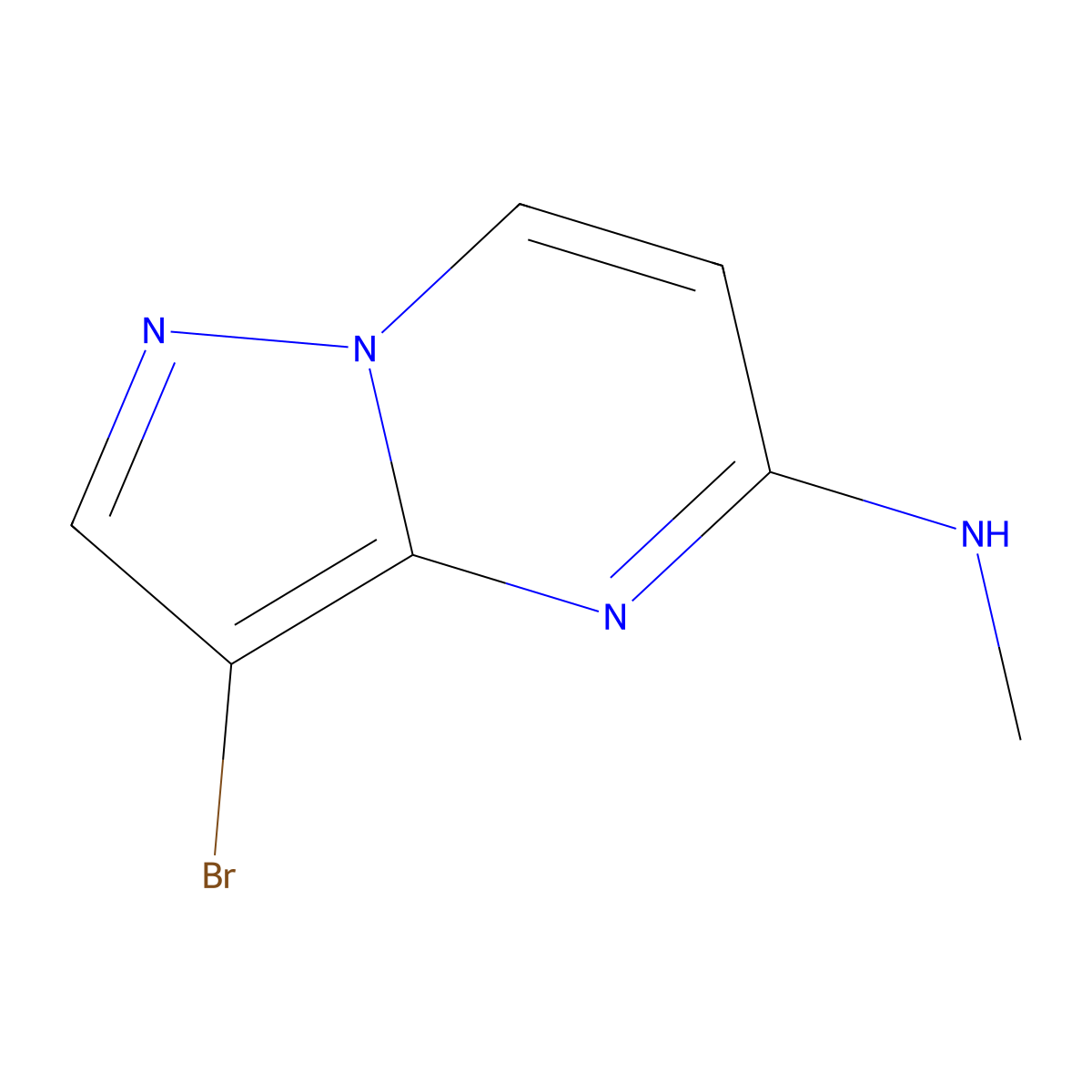 3-bromo-N-methyl-pyrazolo[1,5-a]pyrimidin-5-amine molecular structure, CAS 2750707-91-4