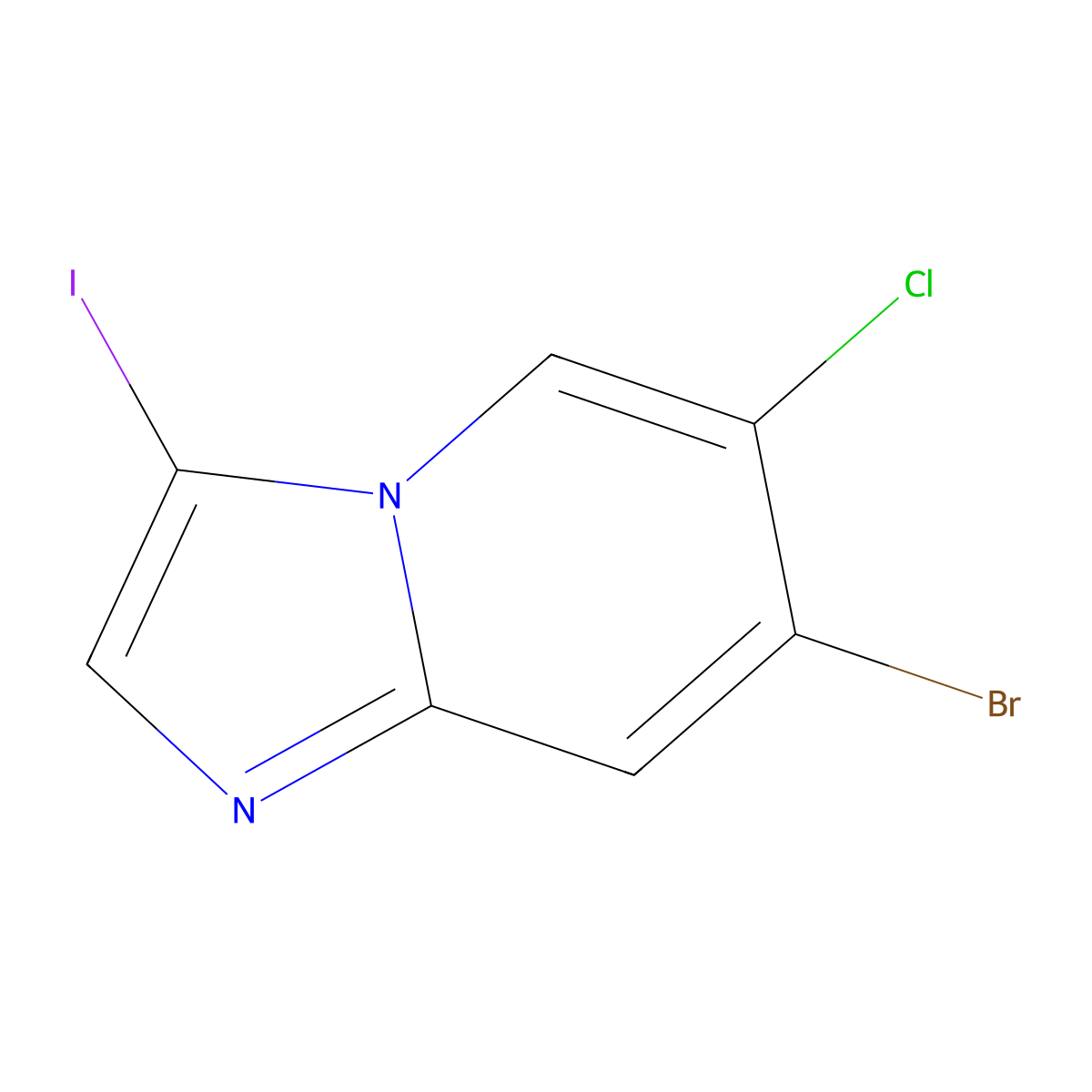 7-Bromo-6-chloro-3-iodoimidazo[1,2-a]pyridine molecular structure, CAS 2750715-83-2