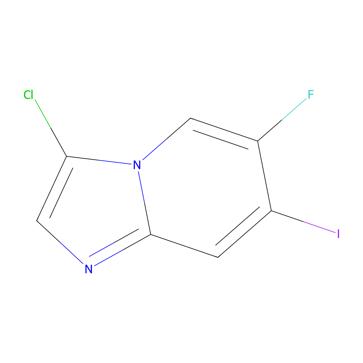 3-Chloro-6-fluoro-7-iodoimidazo[1,2-a]pyridine molecular structure, CAS 2750716-20-0