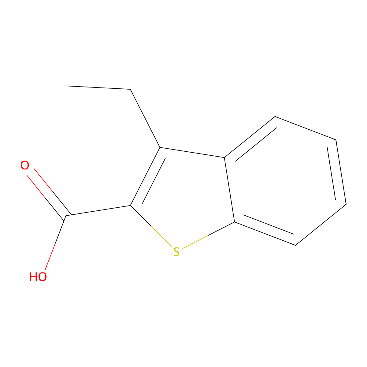 3-Ethyl-1-benzothiophene-2-carboxylic acid molecular structure, CAS 27508-24-3