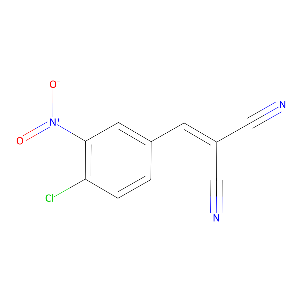 Malononitrile, (4-chloro-3-nitrobenzylidene)- molecular structure, CAS 27508-35-6