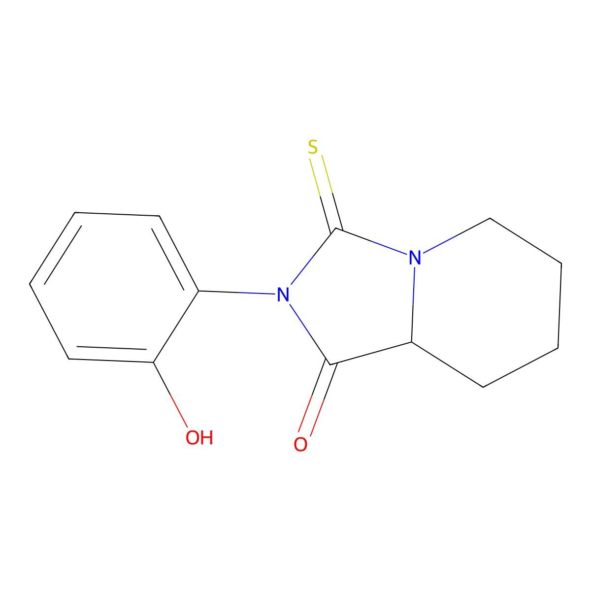 2-(2-Hydroxyphenyl)-3-sulfanylidene-octahydroimidazo[1,5-a]pyridin-1-one molecular structure, CAS 2750802-95-8