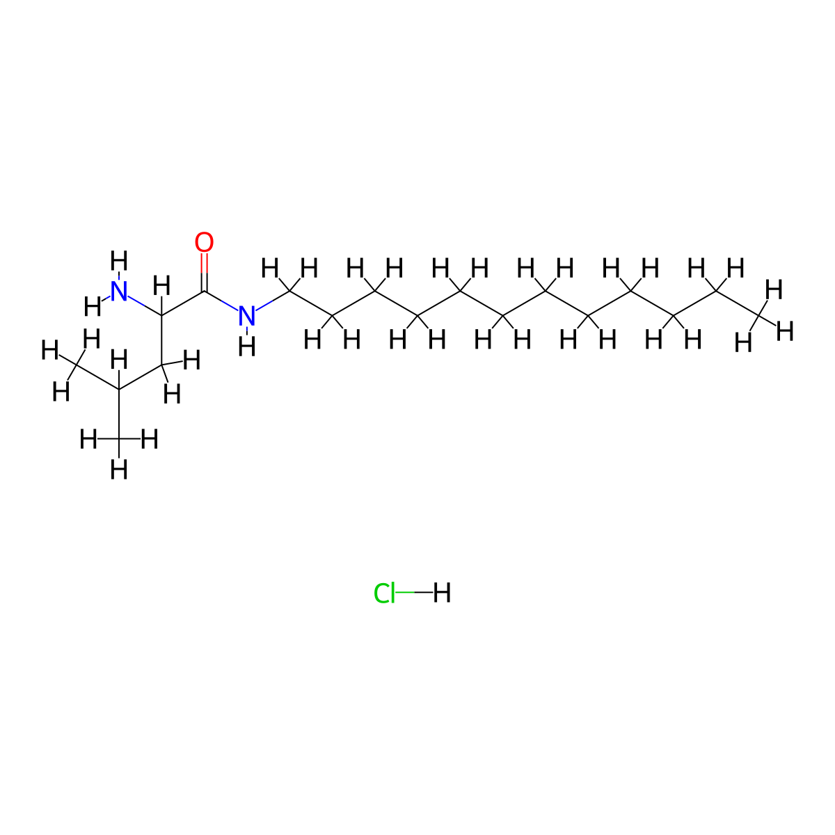 2-amino-N-dodecyl-4-methylpentanamide hydrochloride molecular structure, CAS 2750807-91-9