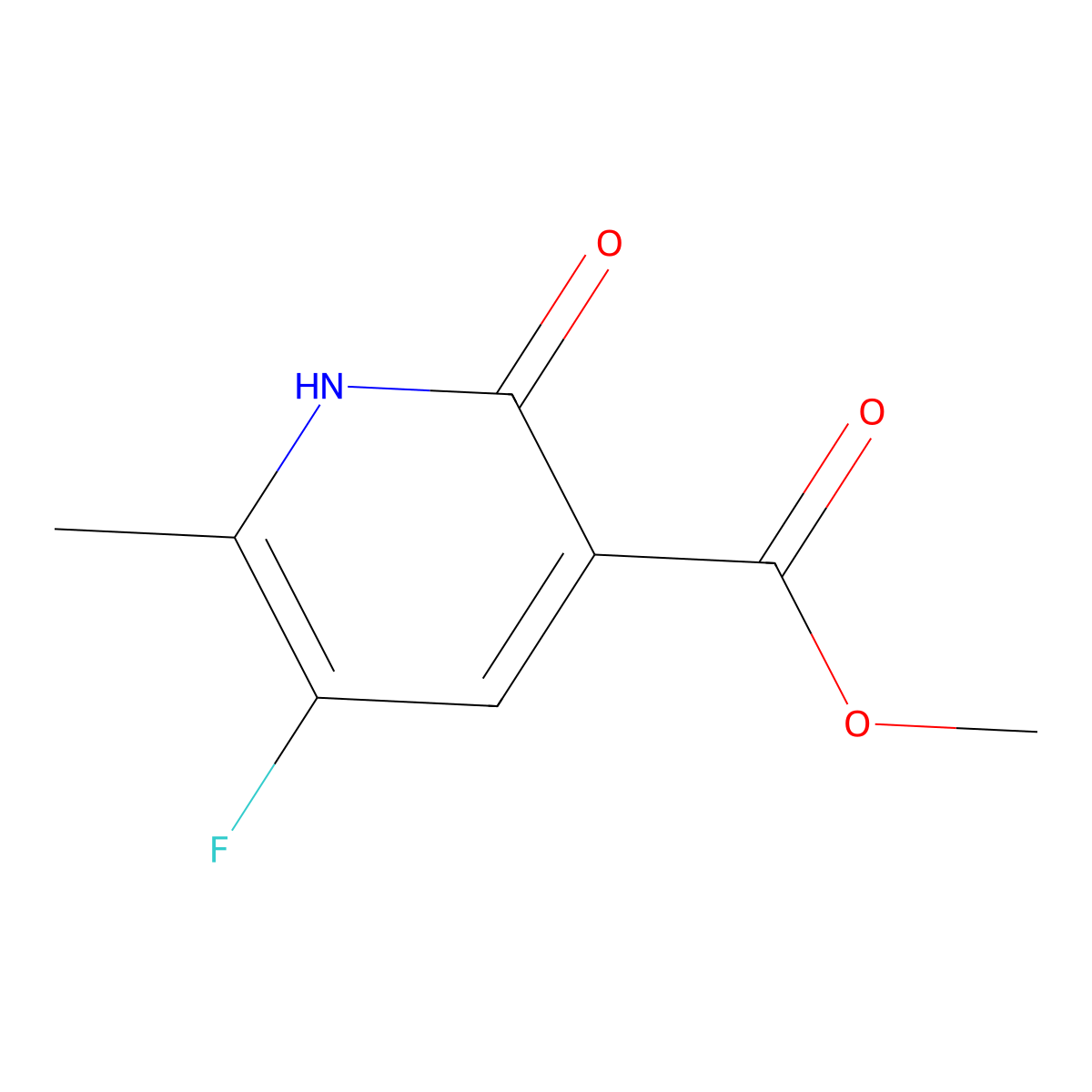 Methyl 5-fluoro-6-methyl-2-oxo-1,2-dihydropyridine-3-carboxylate molecular structure, CAS 2750929-04-3
