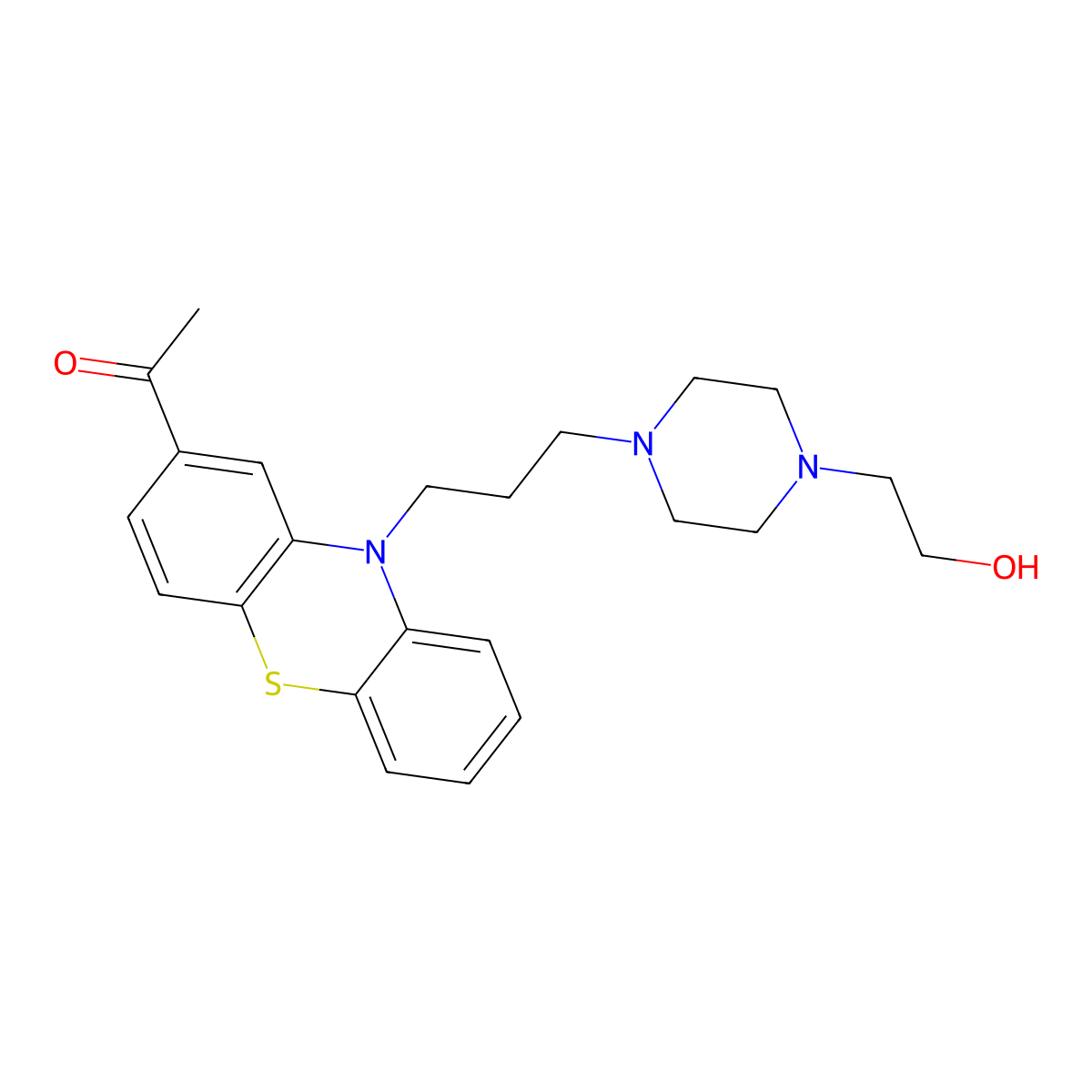 Acetophenazine molecular structure, CAS 2751-68-0