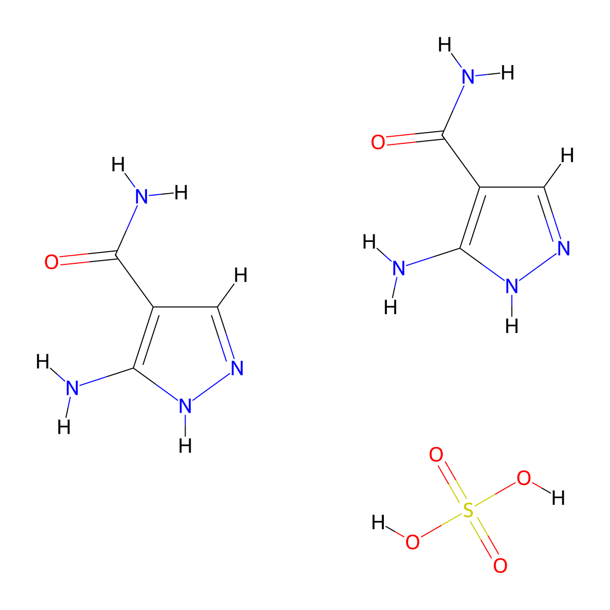 3-Amino-4-carboxamidopyrazole hemisulfate molecular structure, CAS 27511-79-1