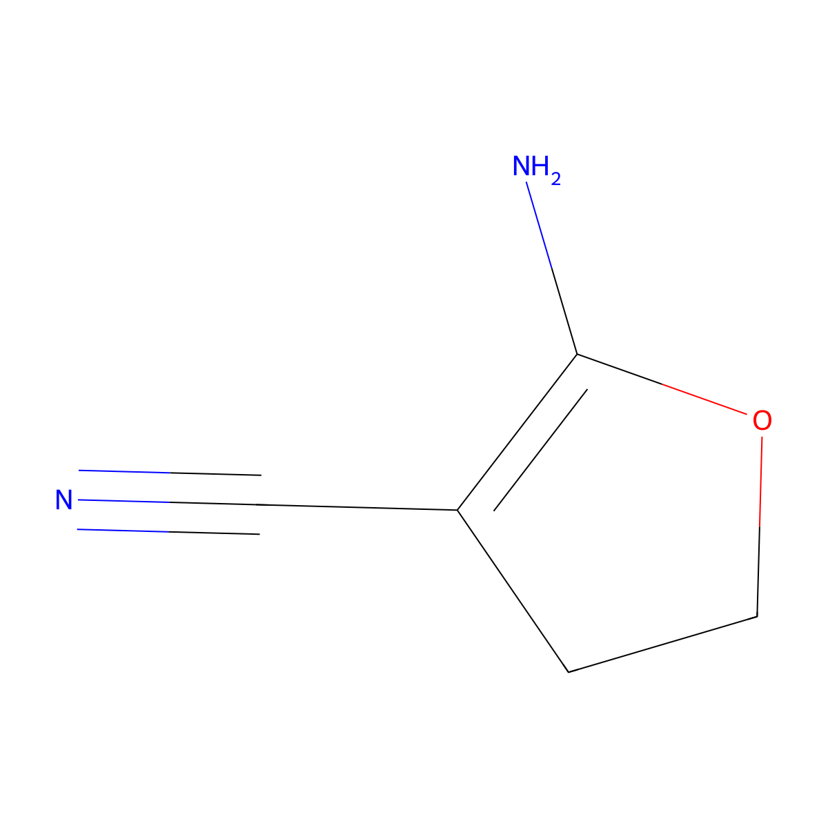 2-Amino-4,5-dihydrofuran-3-carbonitrile molecular structure, CAS 27512-24-9
