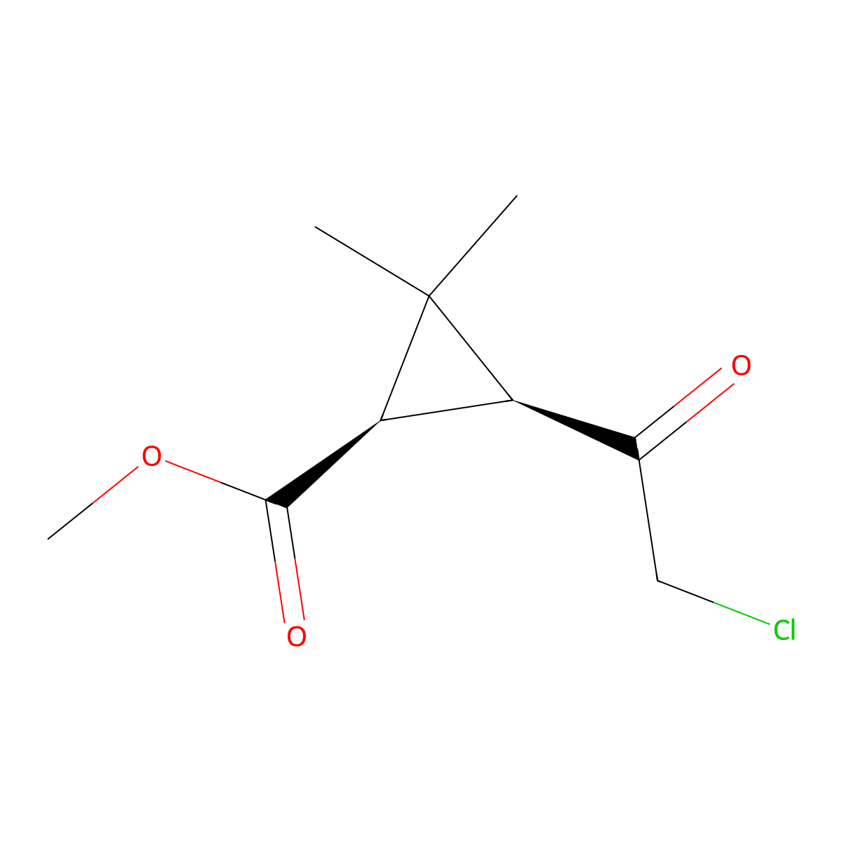 rac-methyl (1R,3S)-3-(2-chloroacetyl)-2,2-dimethylcyclopropane-1-carboxylate molecular structure, CAS 2751260-21-4