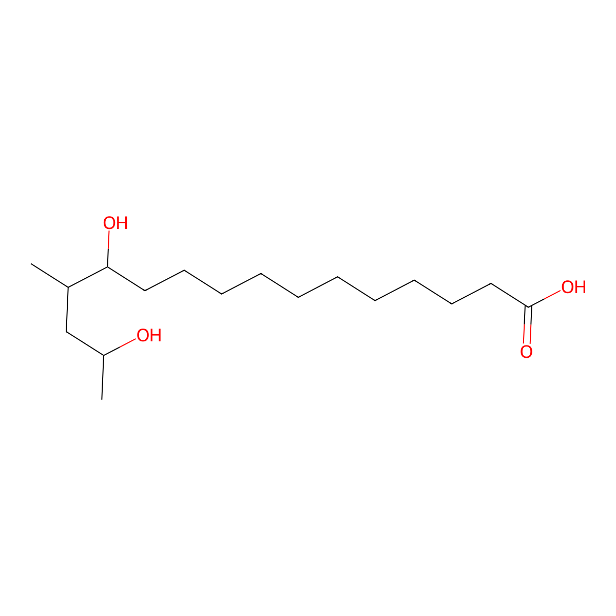12,15-Dihydroxy-13-methylhexadecanoic acid molecular structure, CAS 2751309-02-9