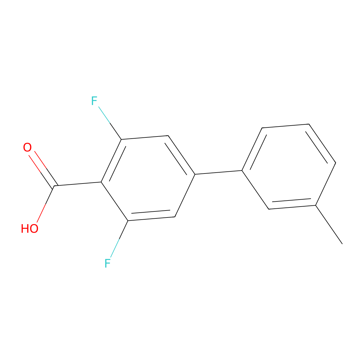 3,5-Difluoro-3'-methyl-[1,1'-biphenyl]-4-carboxylic acid molecular structure, CAS 2751323-10-9