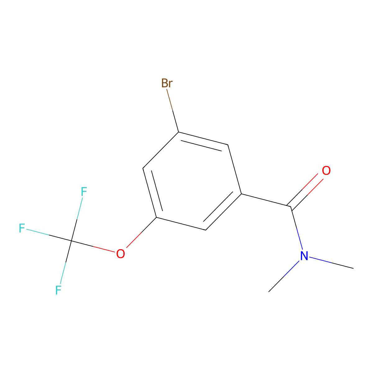 3-Bromo-N,N-dimethyl-5-(trifluoromethoxy)benzamide molecular structure, CAS 2751326-99-3